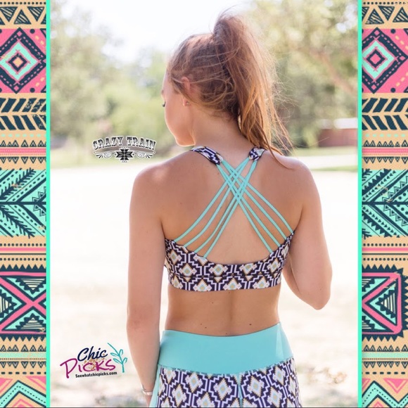 Aztec Yuma Yoga Sports Bra by Crazy Train Clothing - Picture 2 of 2